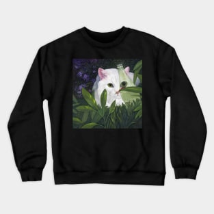 White Cat and Ladybugs Crewneck Sweatshirt